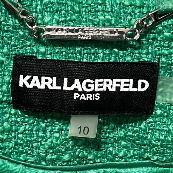 Karl Lagerfeld Vibrant Green Textured Blazer - Picture 4 of 6